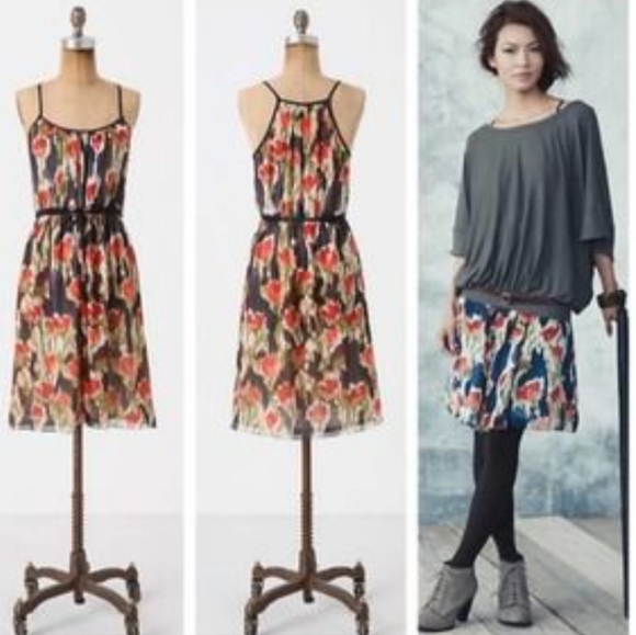 ANTHROPOLOGIE Moulinette Soeurs Pond Reflections Silk Dress Sz. 4 - Picture 14 of 14
